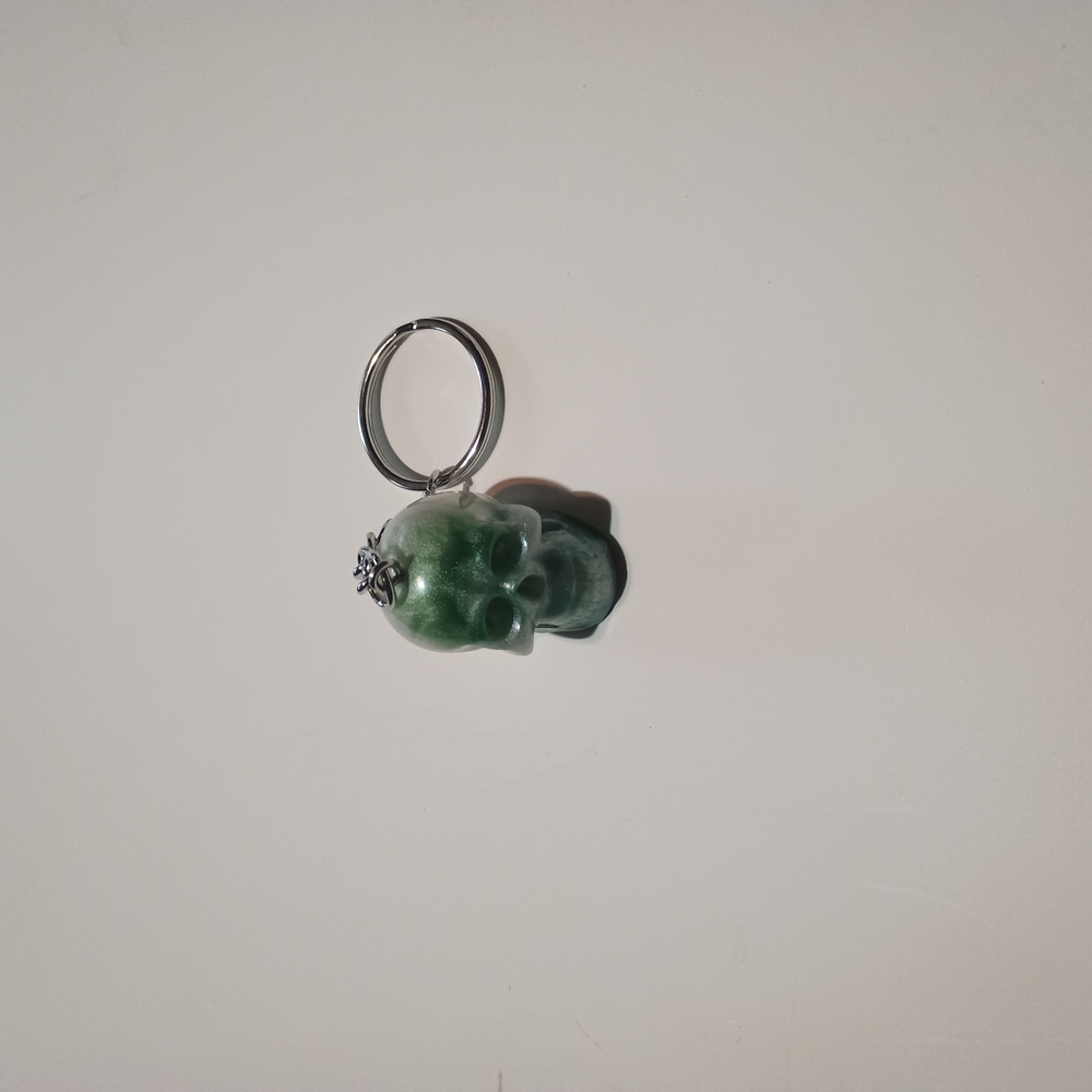 Dark Green Skull Keychain